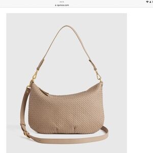 Quince Beige Woven Shoulder Bag